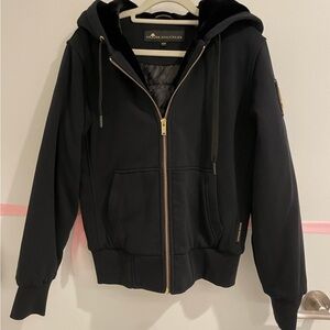 Moose Knuckles Black Bunny Hooded Jacket